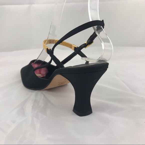 Proxy black pumps with curved heels vintage silk - Picture 5 of 8